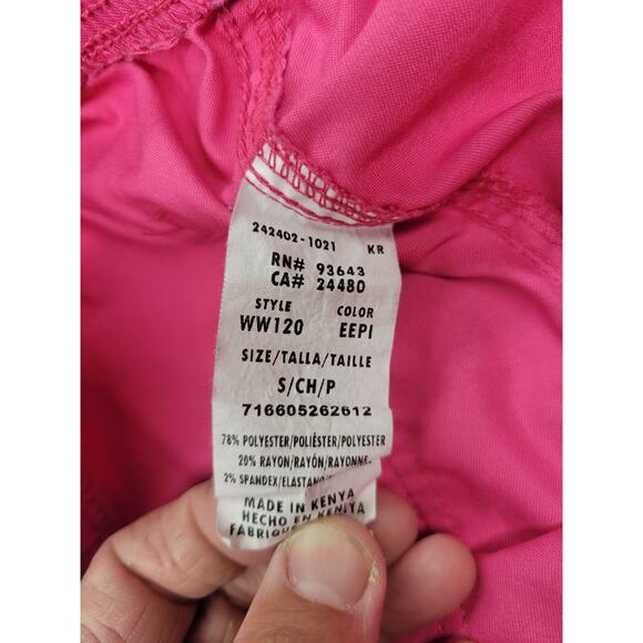 Cherokee Workwear Women S Drawstring Flare Scrub Pant Pink WW120 - Picture 4 of 16